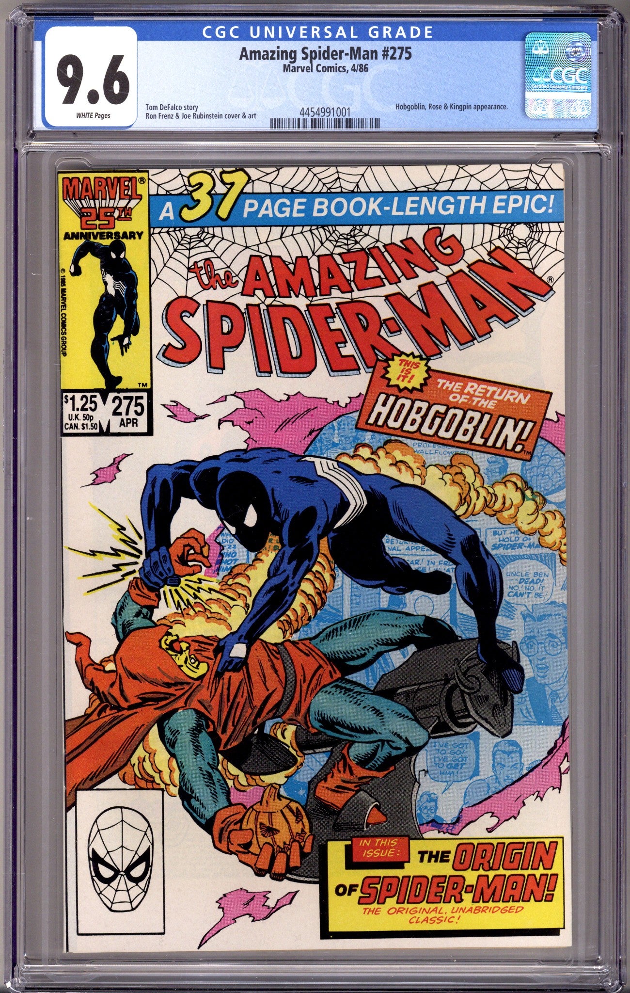 The Amazing Spider-Man Vol 1 275 CGC 9.6 (NM+) (1986) 