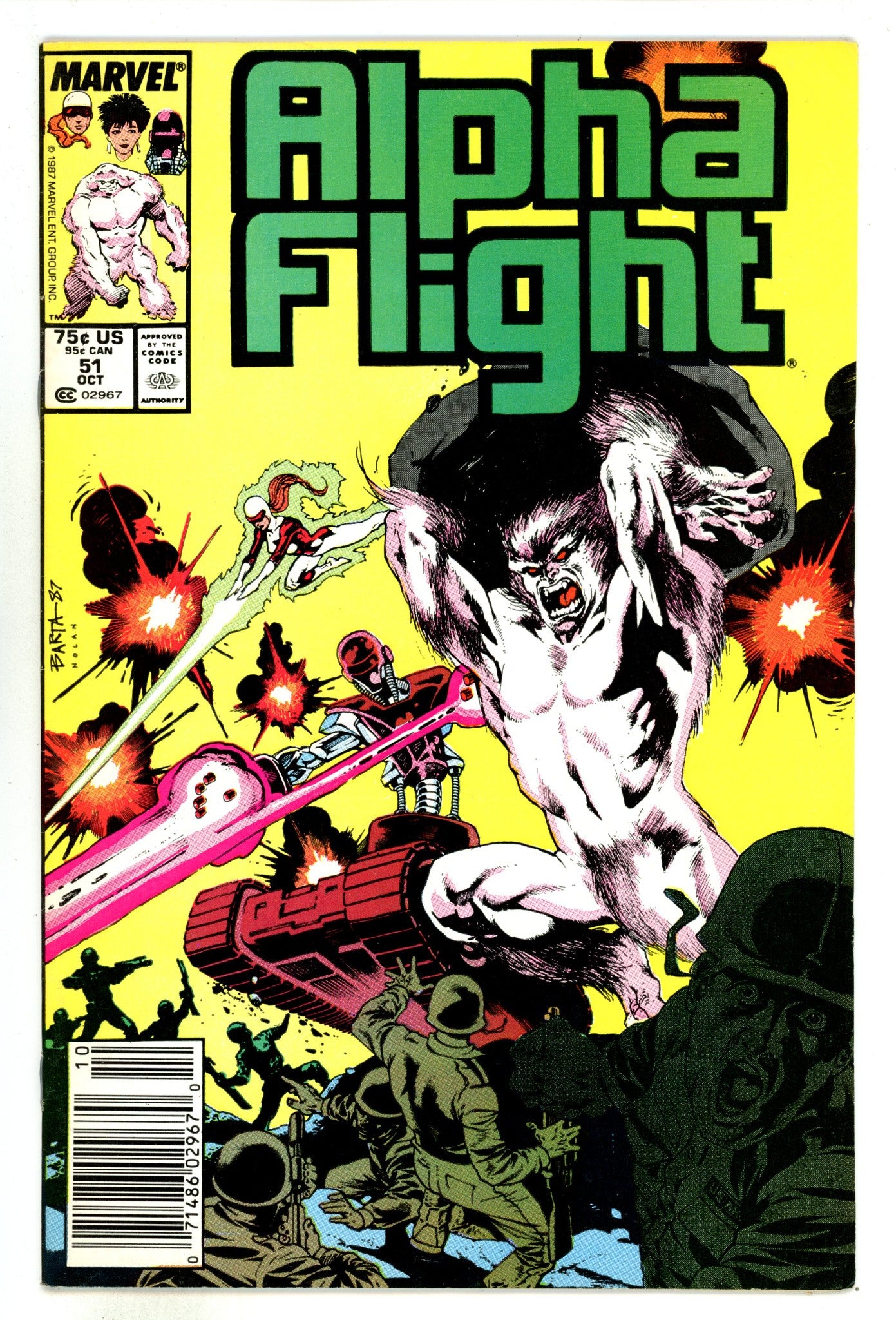 Alpha Flight Vol 1 51 FN (6.0) (1987) Newsstand 