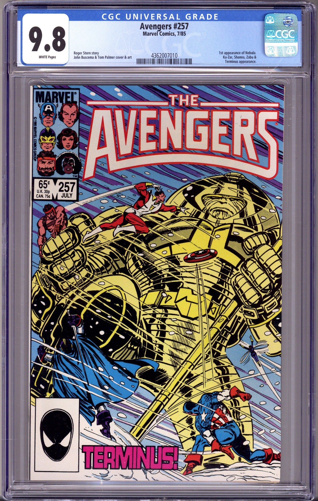 The Avengers Vol 1 257 CGC 9.8 (NM/M) (1985) 