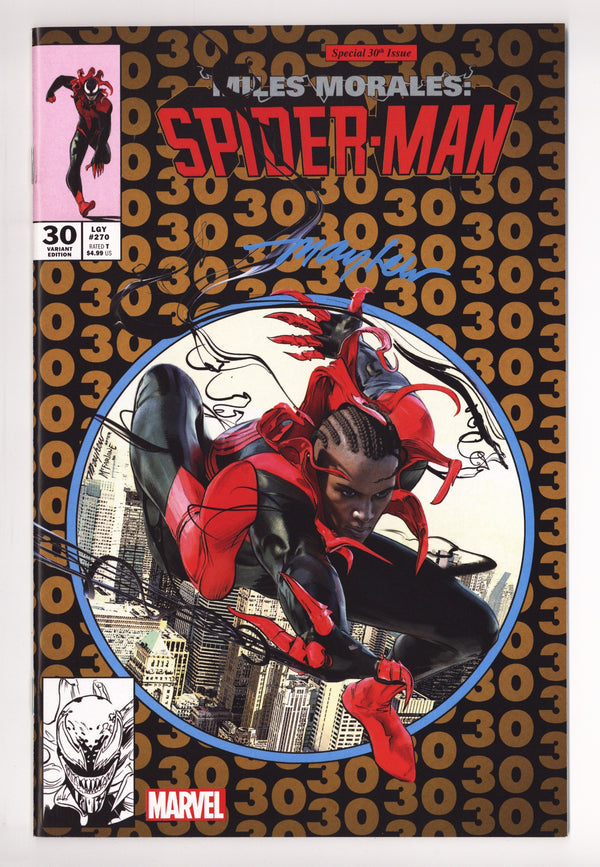 Miles Morales: Spider-Man Vol 1 30 (270) NM- (9.2) (2021) Mayhew Gold Homage Exclusive Variant Signed x1 Cover Mike Mayhew