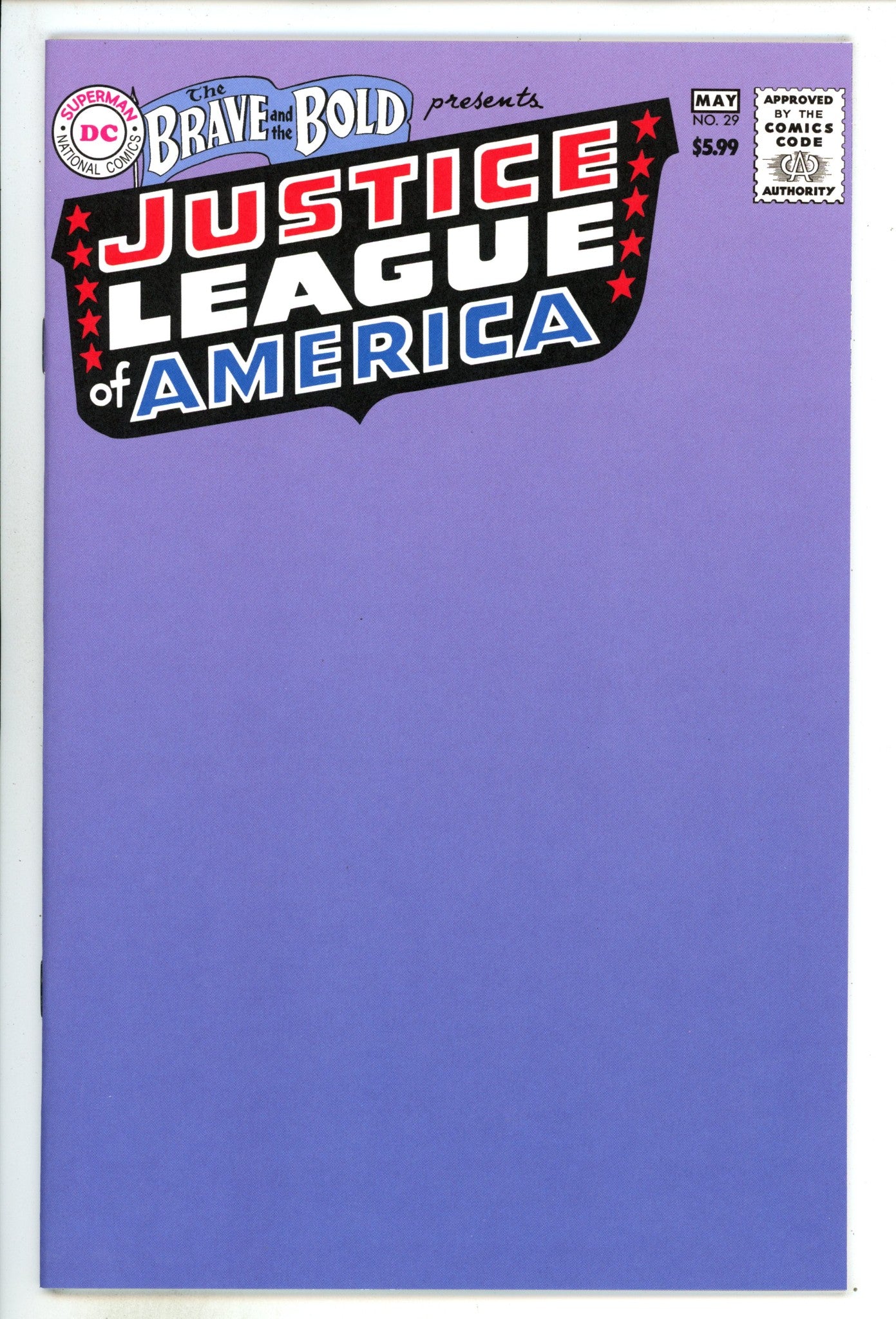 Brave And The Bold Vol 1 29 Facsimile Blank Variant (2025)