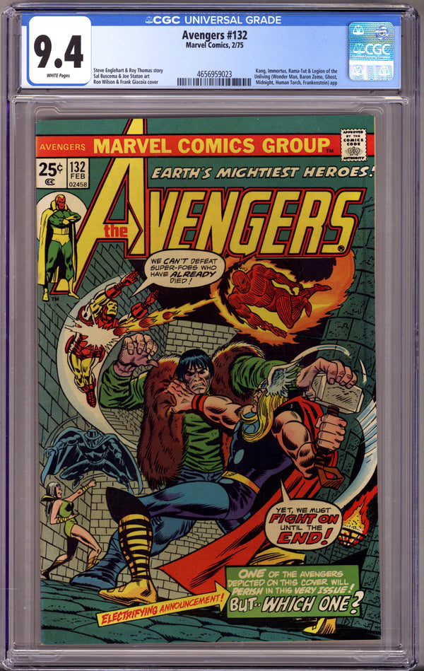 The Avengers Vol 1 132 CGC 9.4 (NM) (1975)