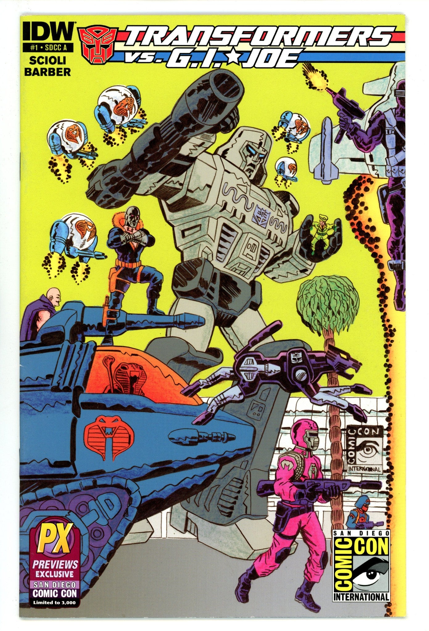 The Transformers vs. G.I. Joe 1 VF- (7.5) (2014) Scioli Exclusive Variant 