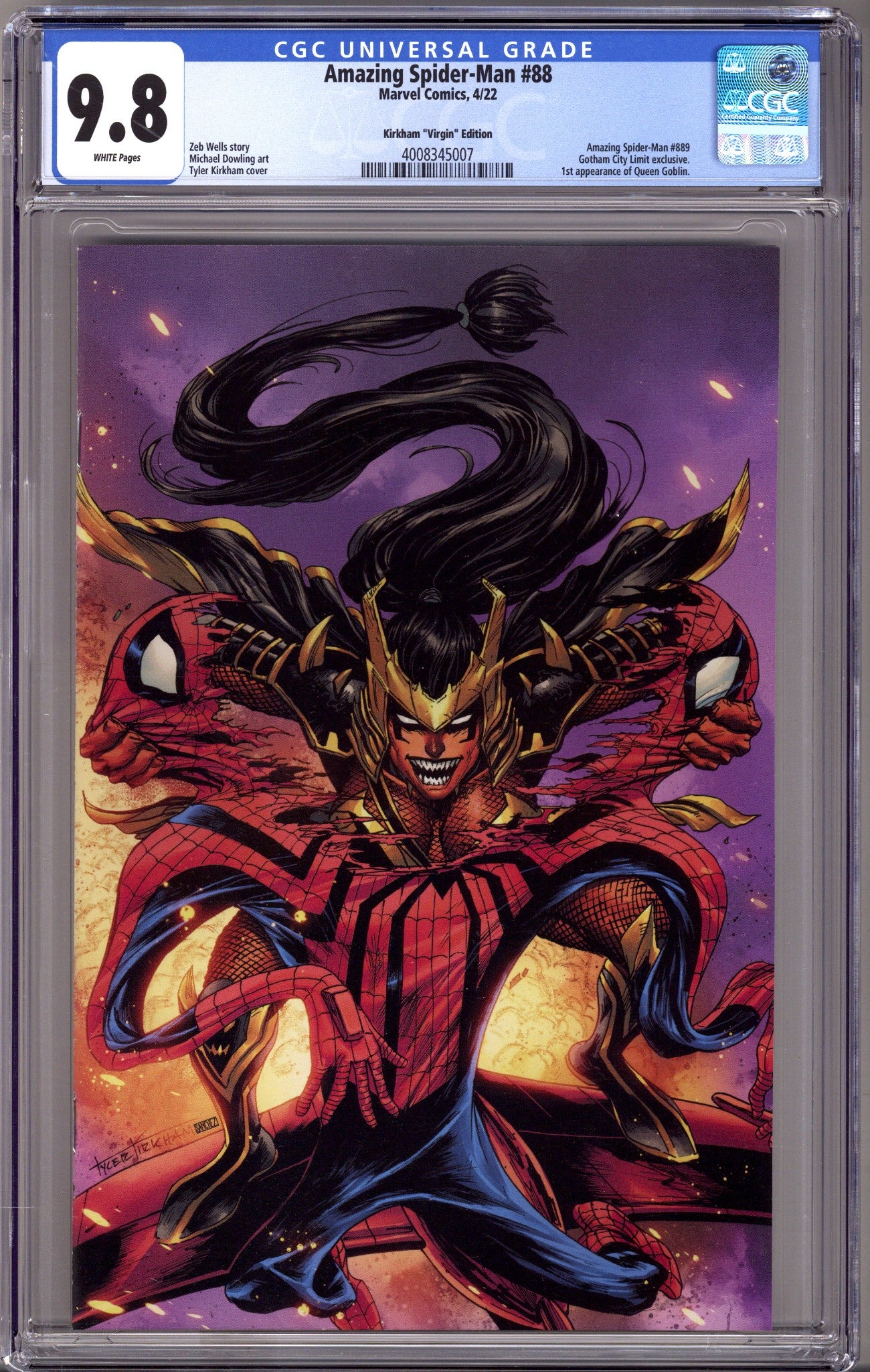 Amazing Spider-Man Vol 5 88 (889) CGC 9.8 (NM/M) (2022) Kirkham Virgin Homage Exclusive Variant 