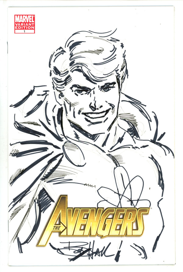Avengers Vol 4 1 Blank Variant NM- Signed / Remarked Bob Hall (2010)