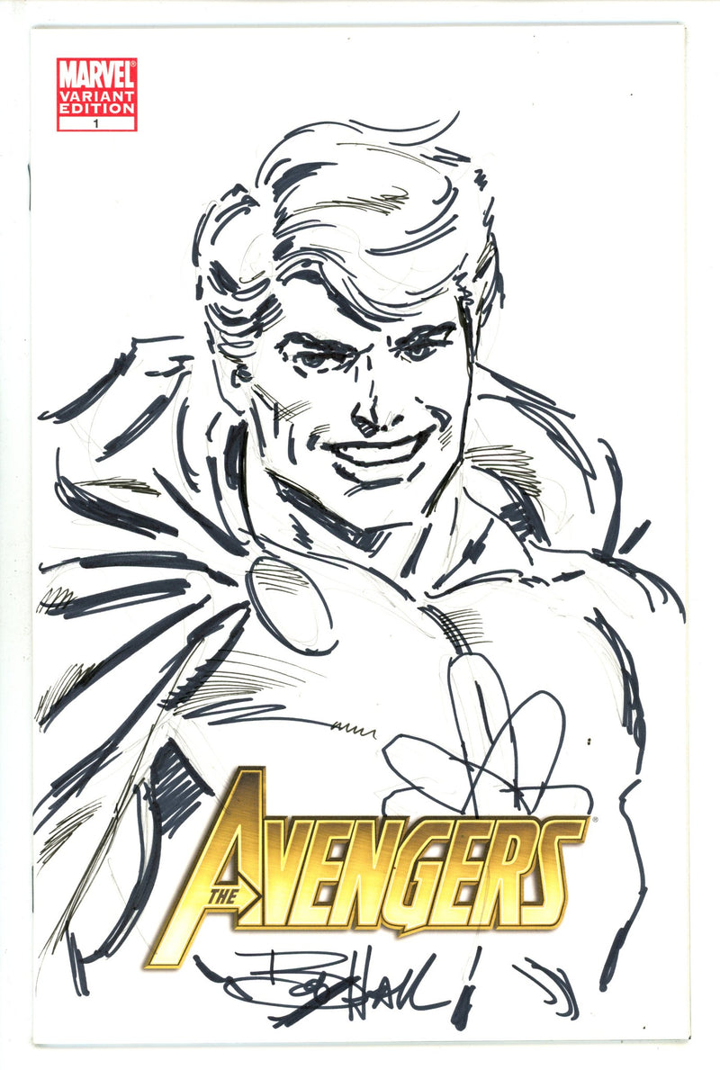 Avengers Vol 4 1 Blank Variant NM- Signed / Remarked Bob Hall (2010)