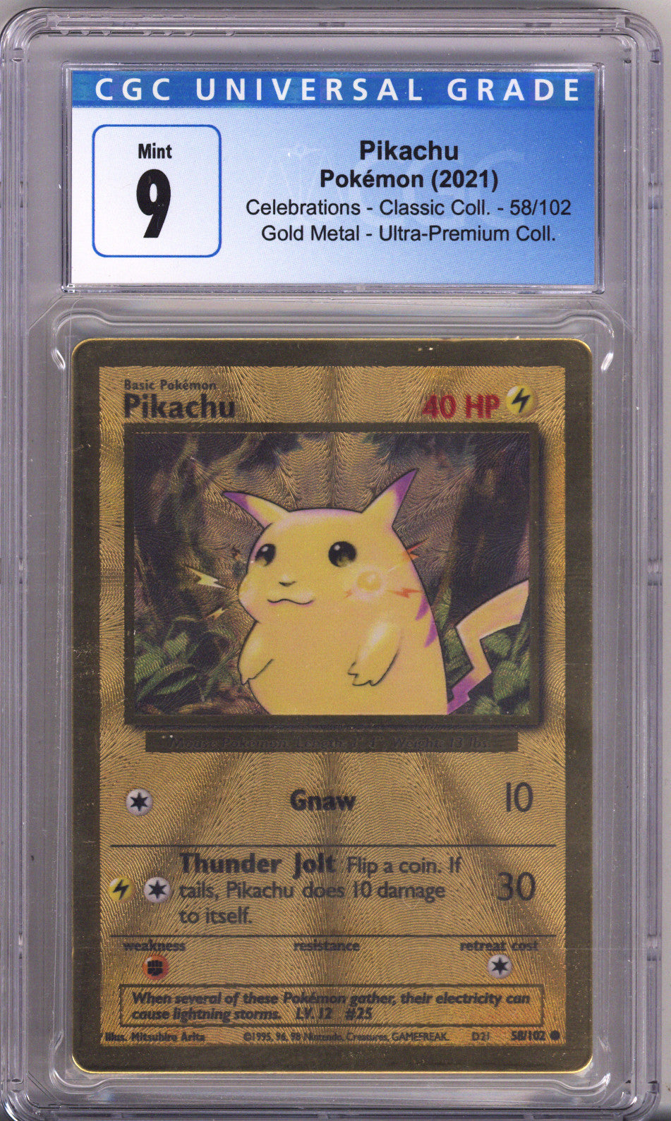 Pokemon Celebrations Pikachu Gold Metal Ultra Premium Collection CGC Mint 9 (2021)