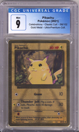 Pokemon Celebrations Pikachu Gold Metal Ultra Premium Collection CGC Mint 9 (2021)