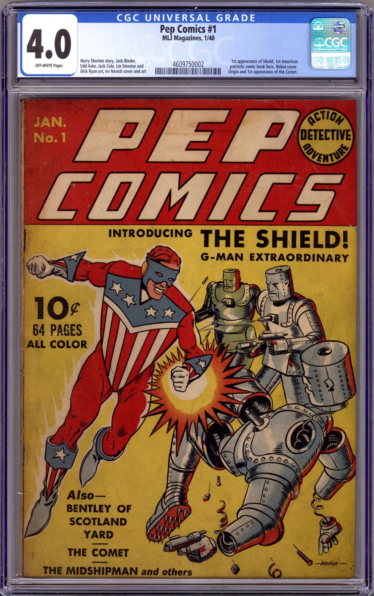Pep Comics Vol 1 1 CGC 4.0 (VG) (1940)