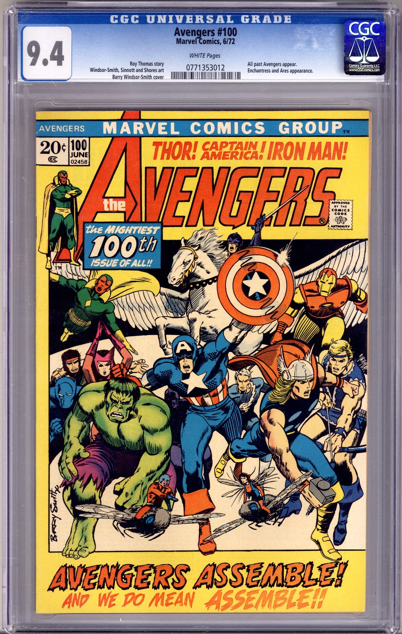 The Avengers Vol 1 100 CGC 9.4 (NM) (1972) 