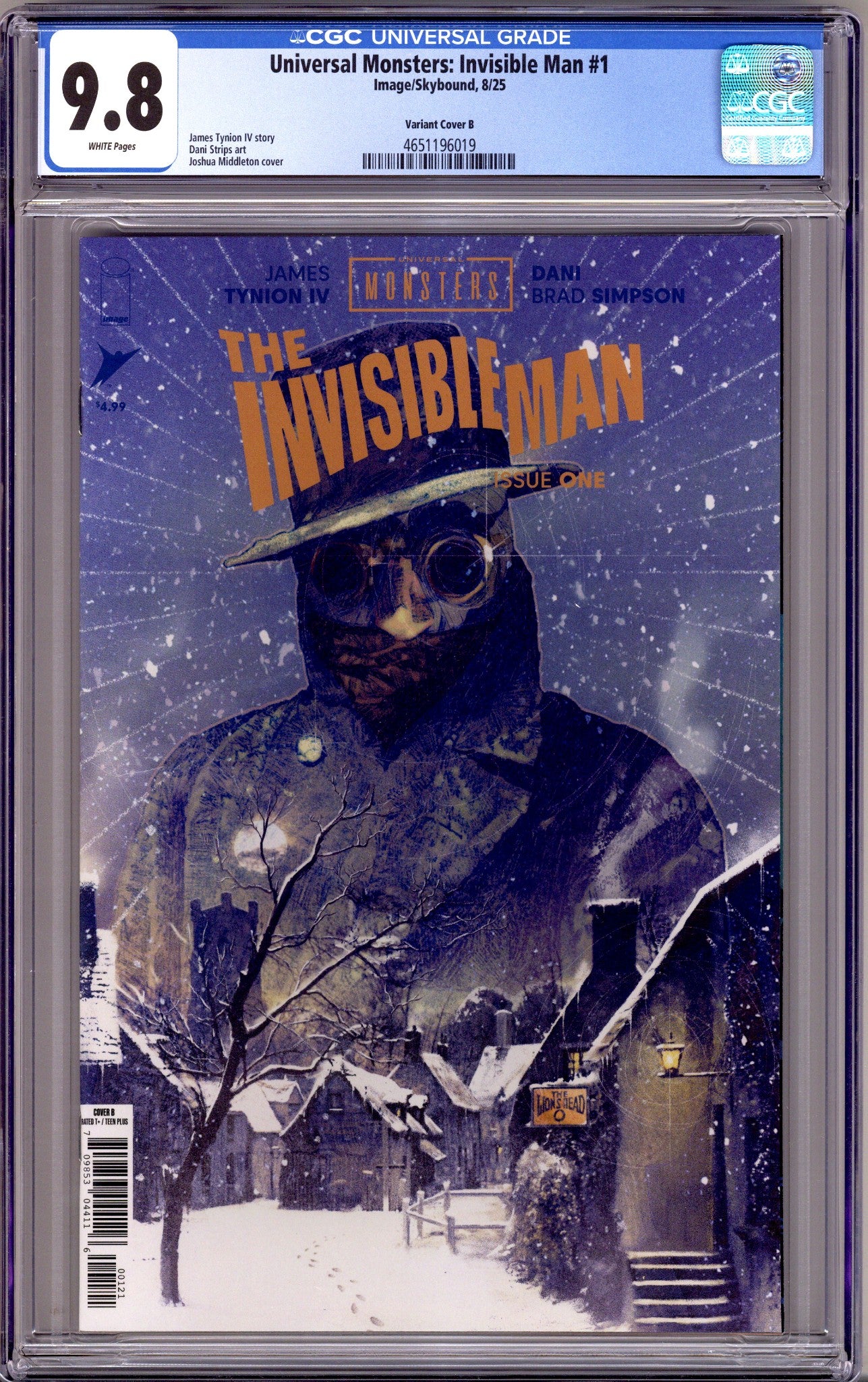 Universal Monsters: Invisible Man 1 CGC 9.8 (NM/M) (2025) Middleton Variant 