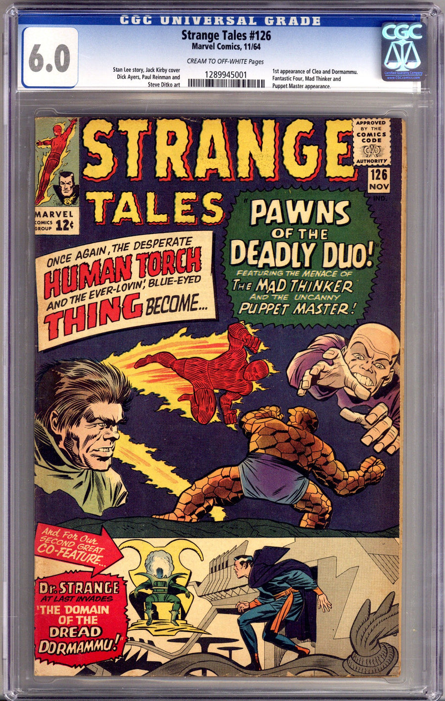 Strange Tales Vol 1 126 CGC 6.0 (FN) (1964) 