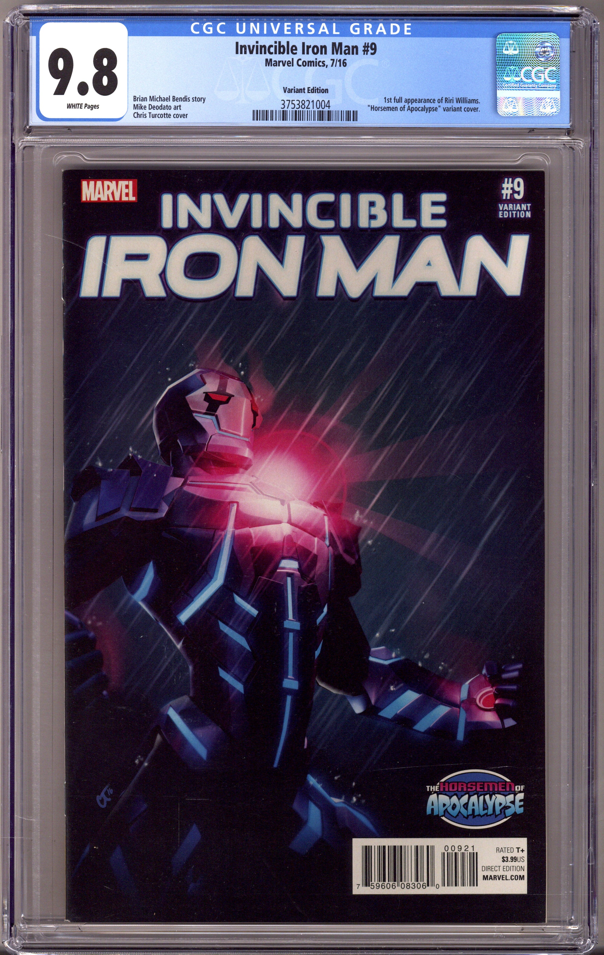 Invincible Iron Man Vol 2 9 CGC 9.8 (NM/M) (2016) Turcotte Variant 