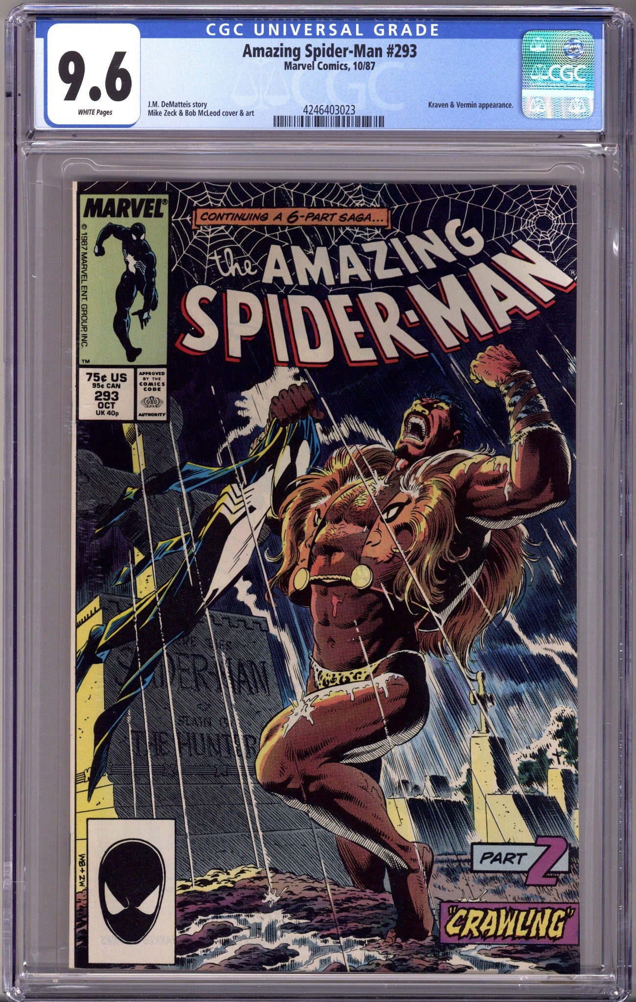 The Amazing Spider-Man Vol 1 293 CGC 9.6 (NM+) (1987) 