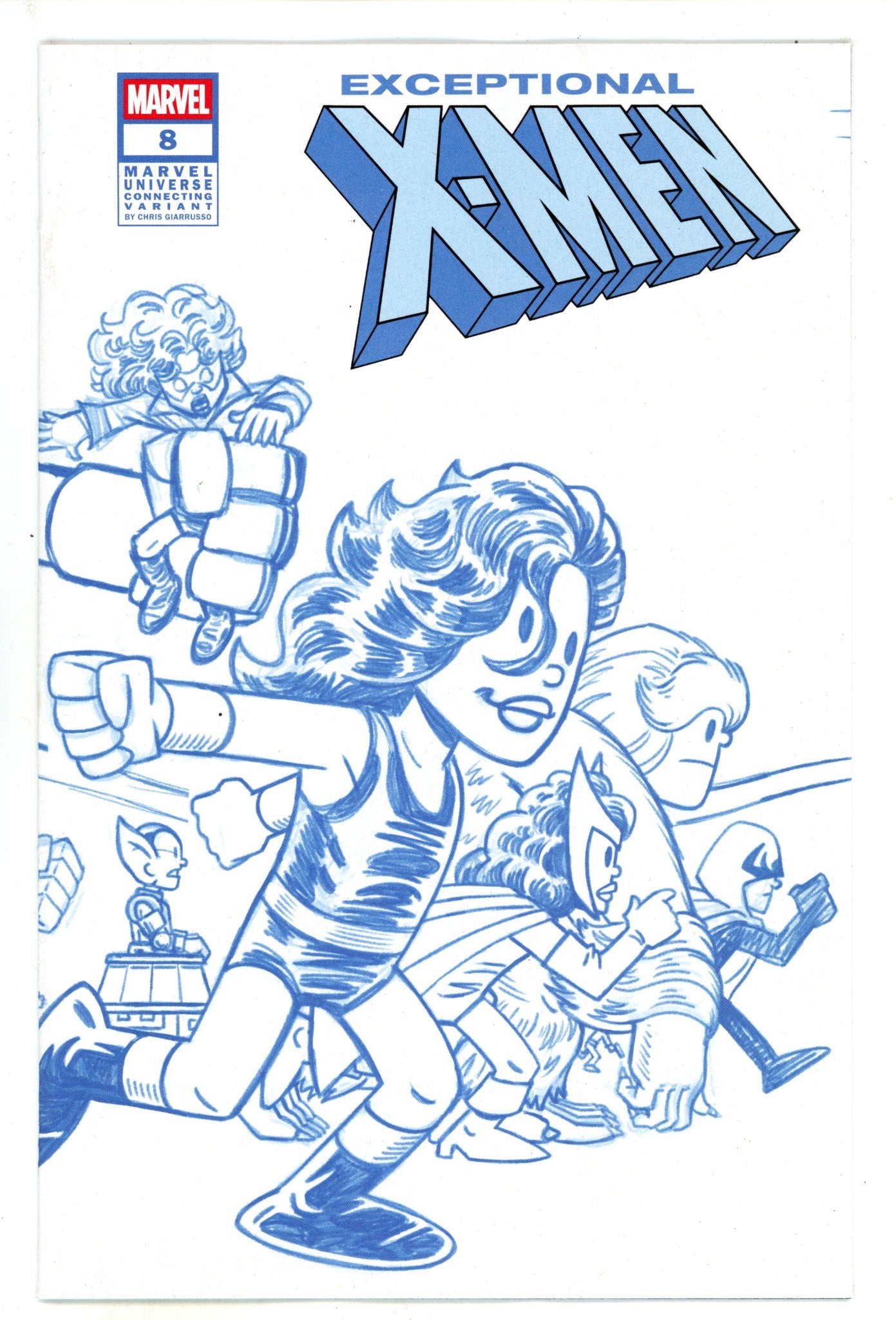 Exceptional X-Men 8 Giarrusso Blue Line Art Connecting Wrapariound Incentive Variant NM- (2025)