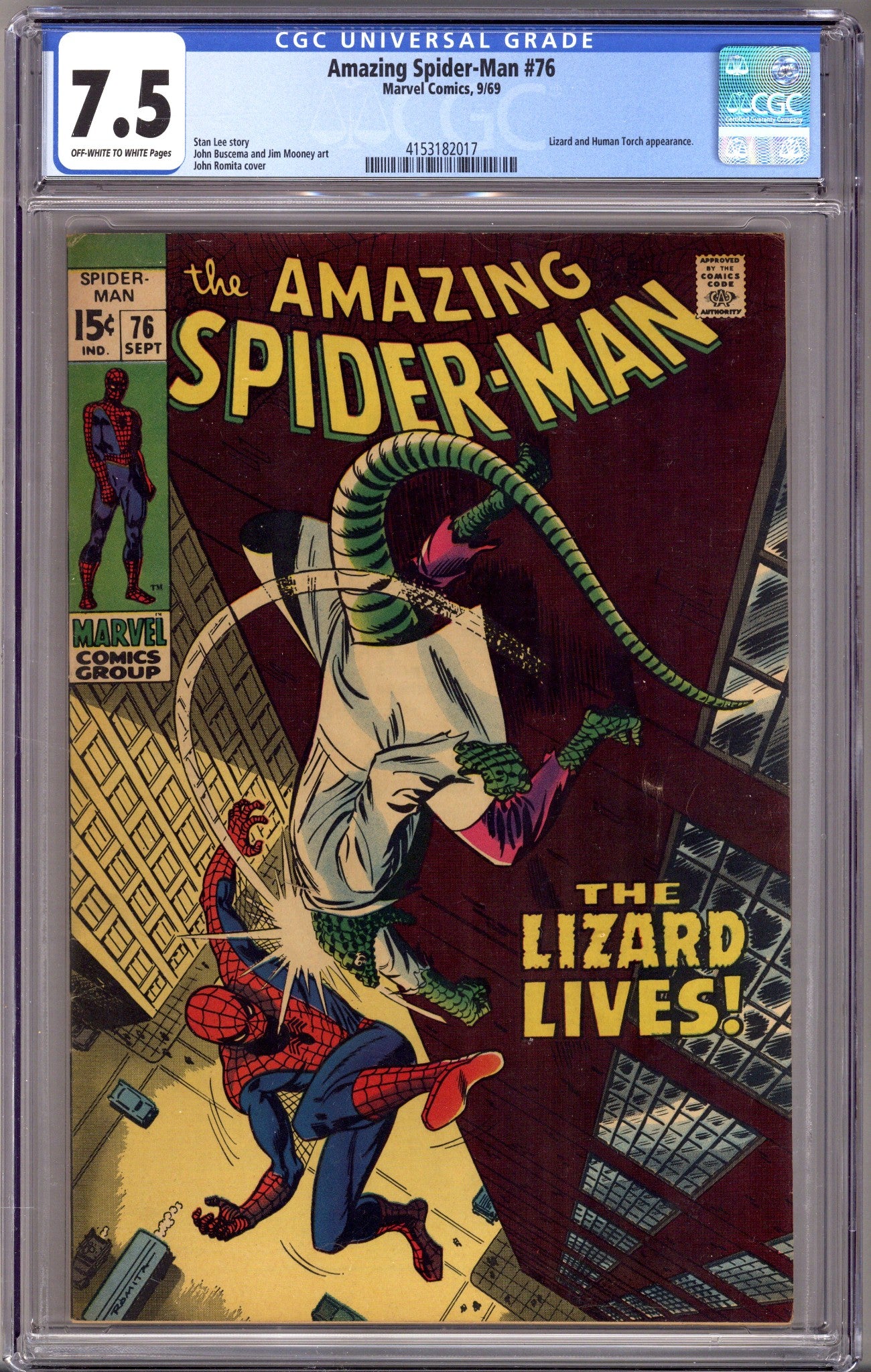 The Amazing Spider-Man Vol 1 76 CGC 7.5 (VF-) (1969) 