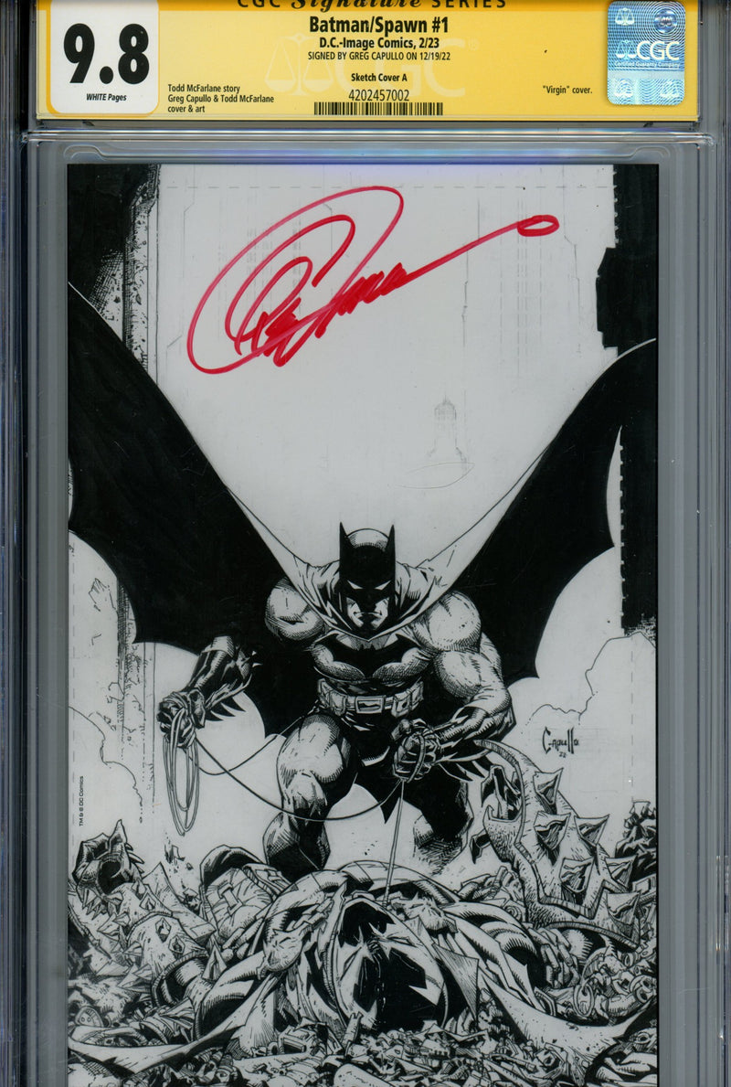 Batman / Spawn 1 Capullo Virgin Sketch Incentive Variant 9.8 (2023)