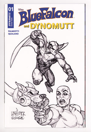 Blue Falcon & Dynomutt 1 Linsner B&W Incentive (2025)