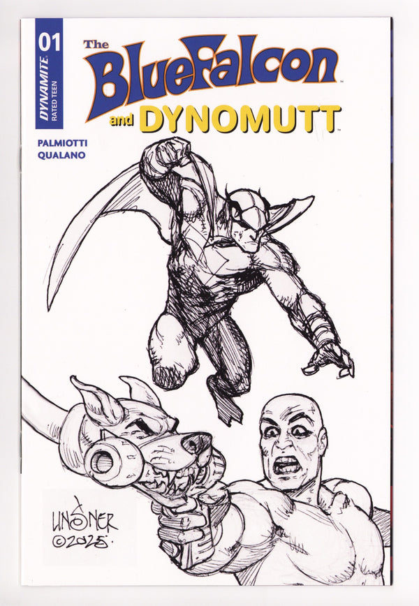 Blue Falcon & Dynomutt 1 Linsner B&W Incentive (2025)