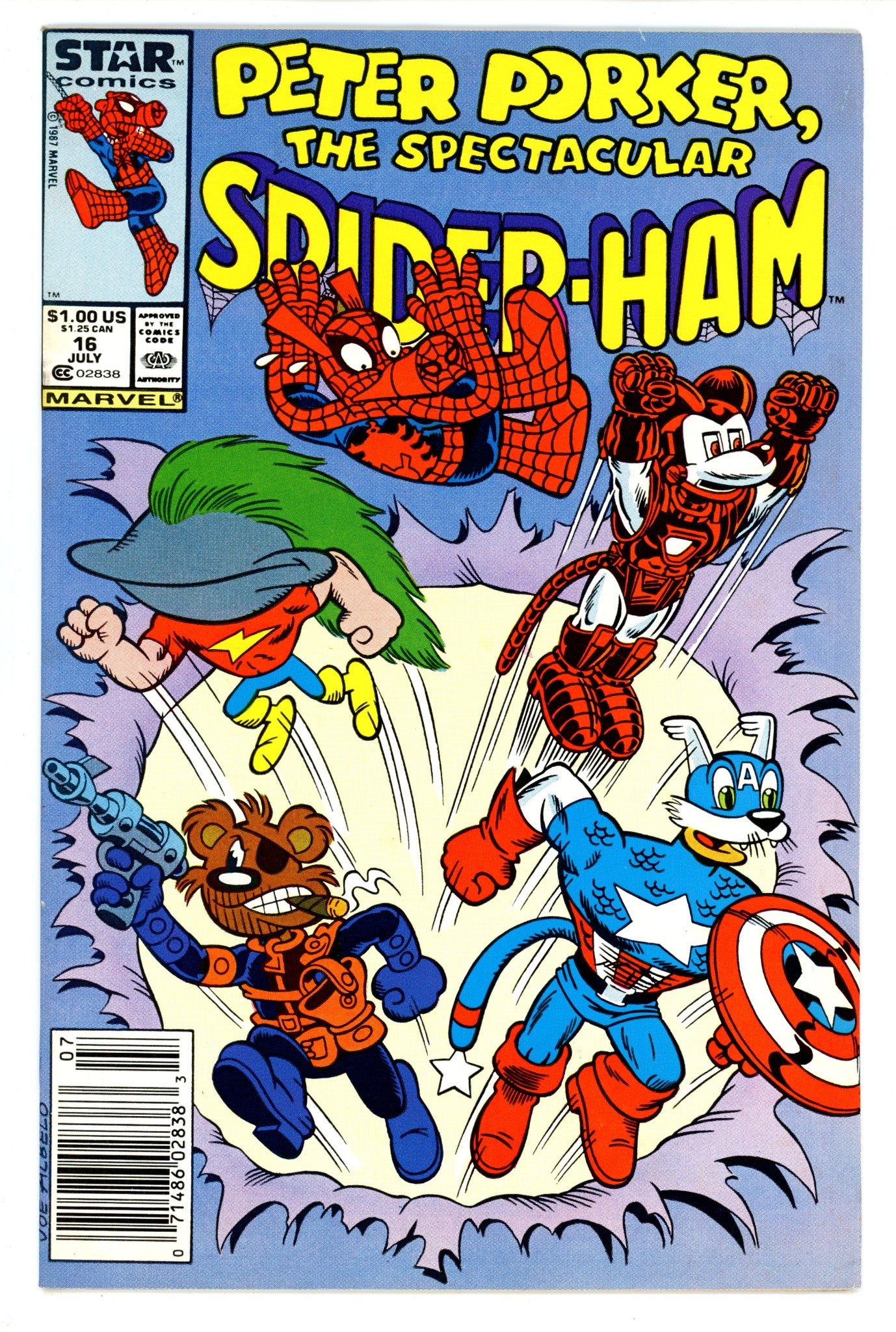 Peter Porker, the Spectacular Spider-Ham 16 VF- (7.5) (1987) Newsstand 