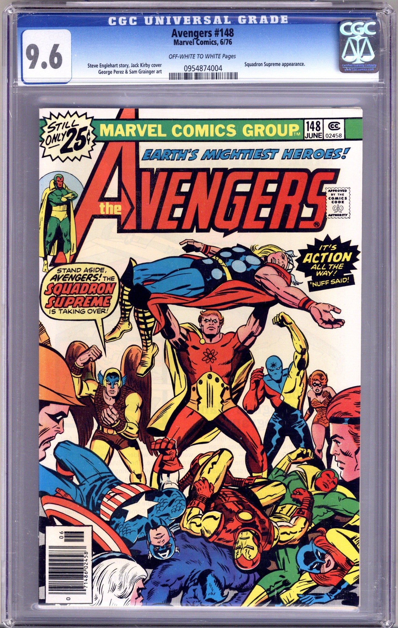 The Avengers Vol 1 148 CGC 9.6 (NM+) (1976) 