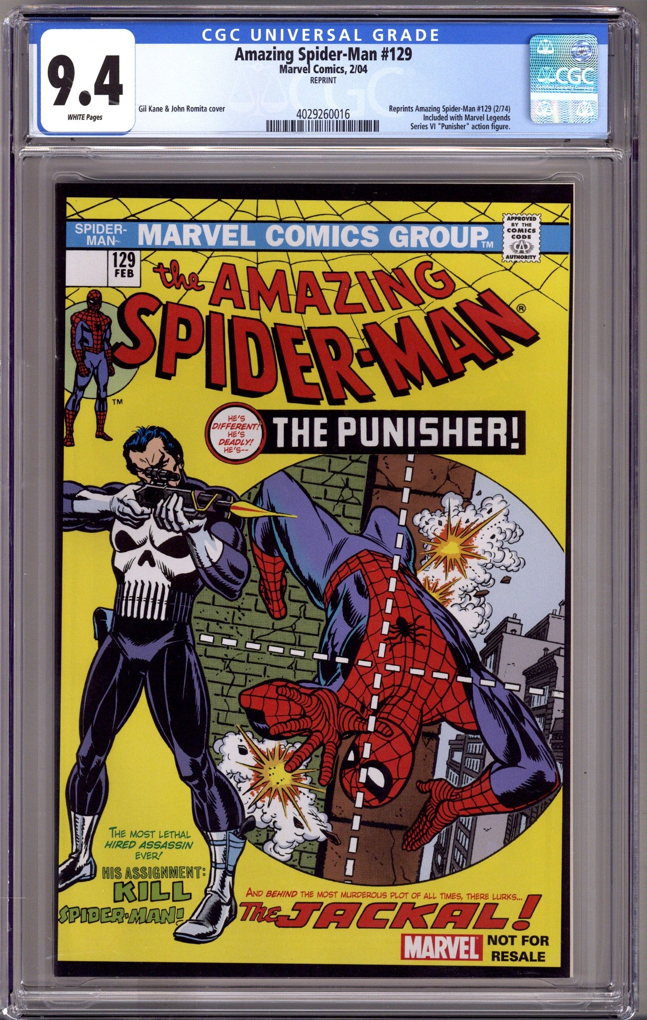 Amazing Spider-Man 129 CGC 9.4 (NM) Marvel Legends Reprint (2004) 