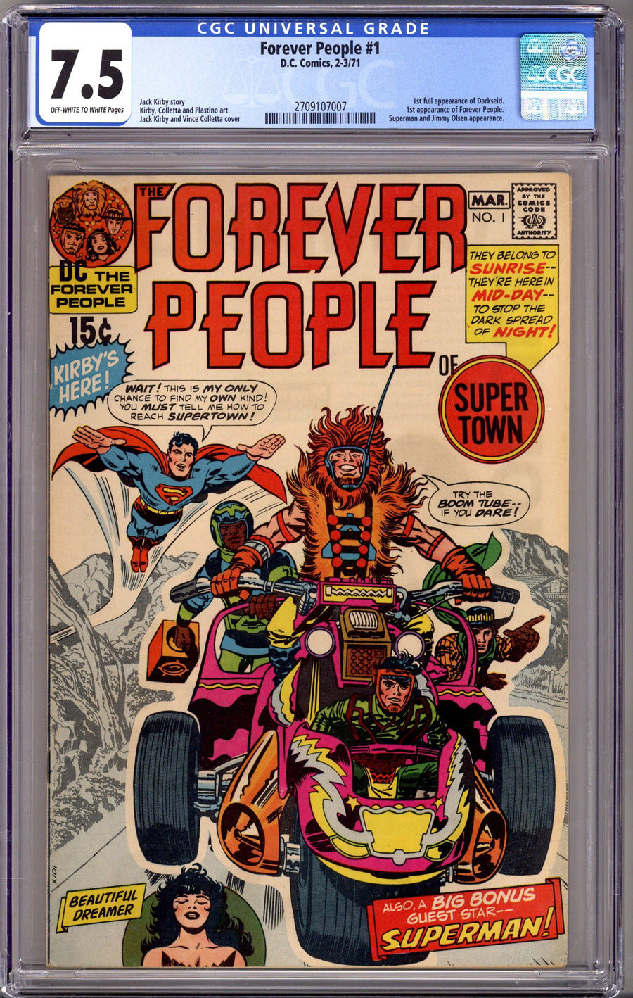 The Forever People Vol 1 1 CGC 7.5 (VF-) (1971)
