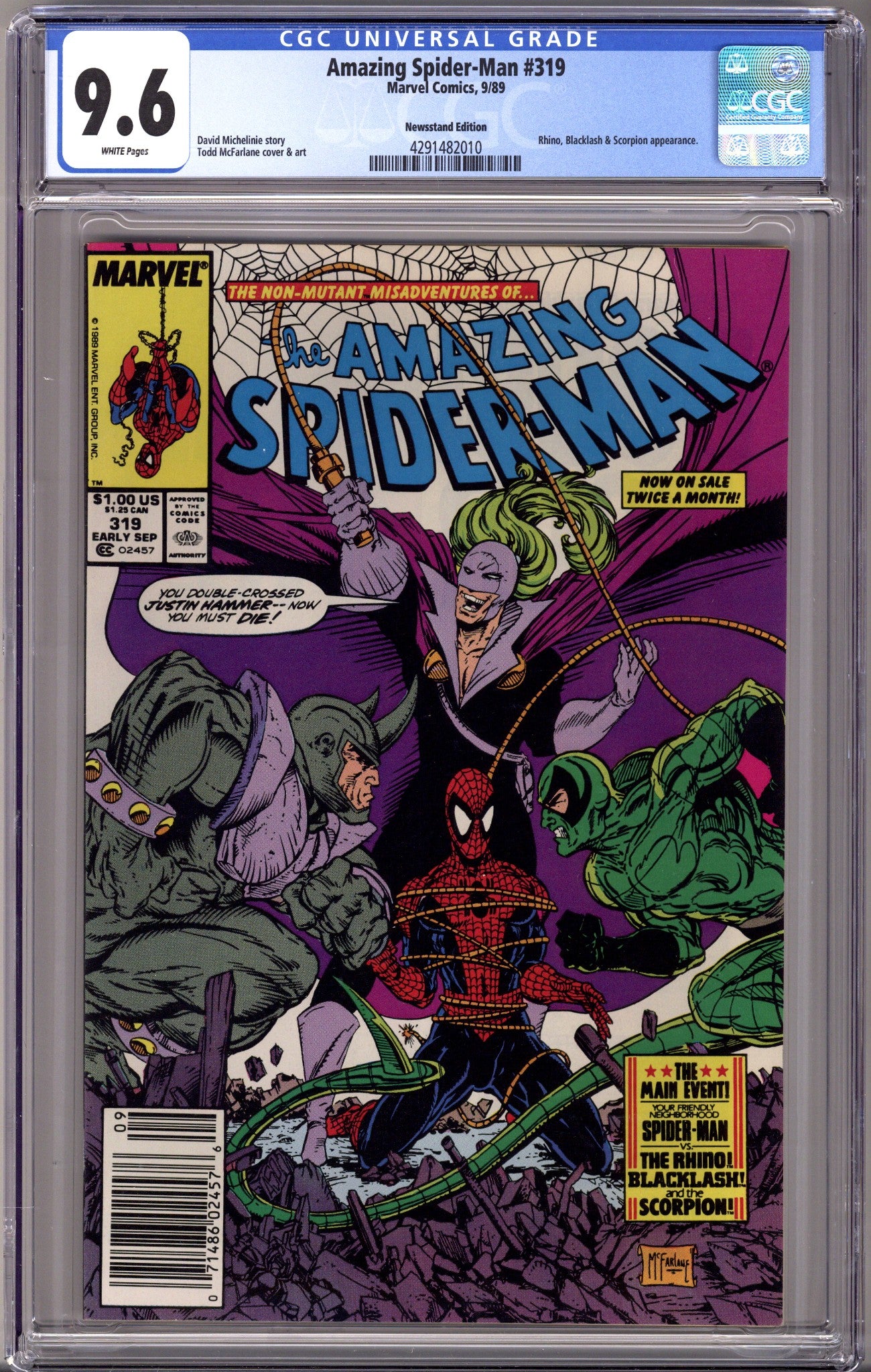 The Amazing Spider-Man Vol 1 319 CGC 9.6 (NM+) (1989) Newsstand 