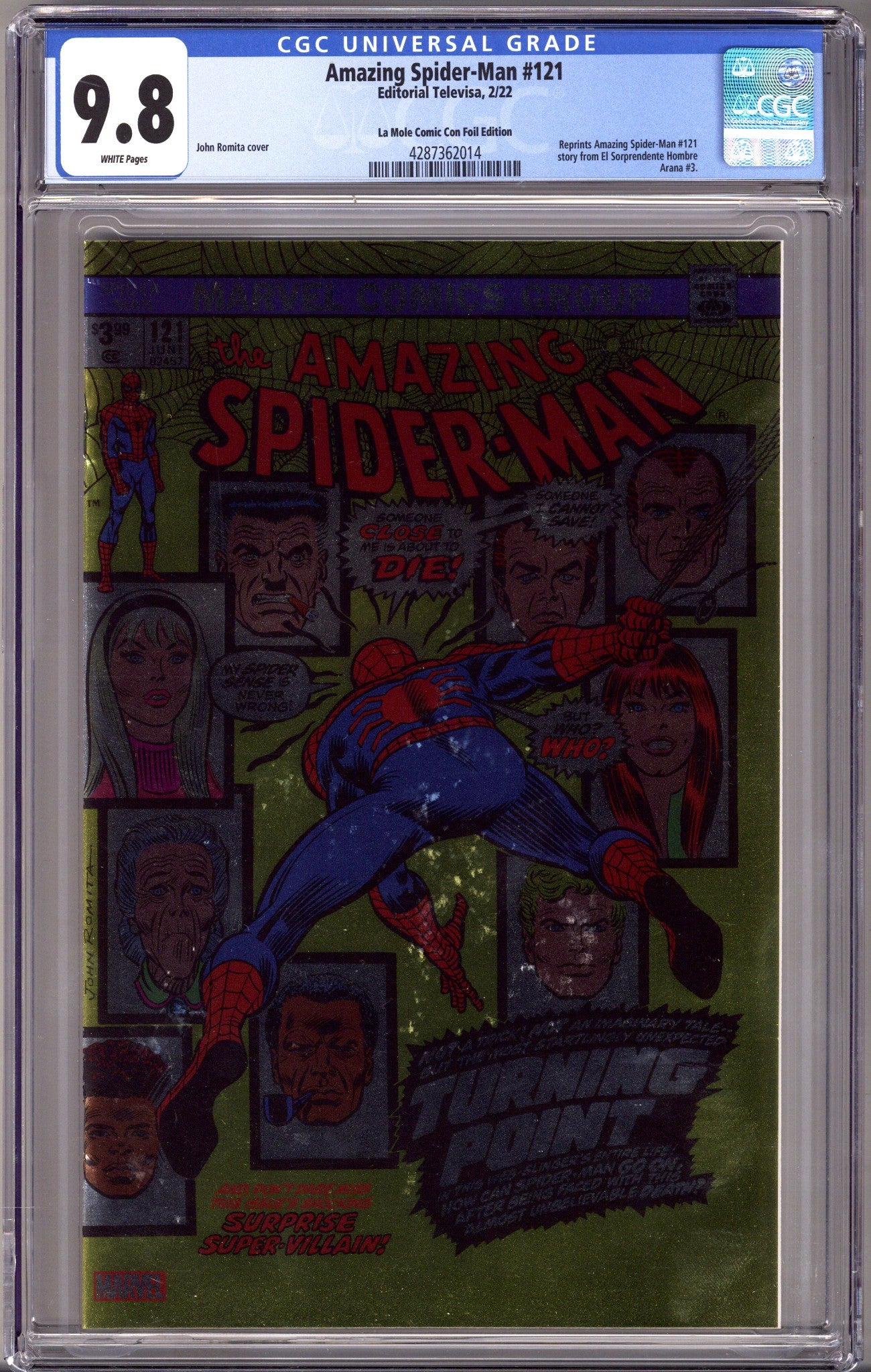 Amazing Spider-Man 121 CGC 9.8 (NM/M) Facsimile Edition (2023) Foil Exclusive Variant 