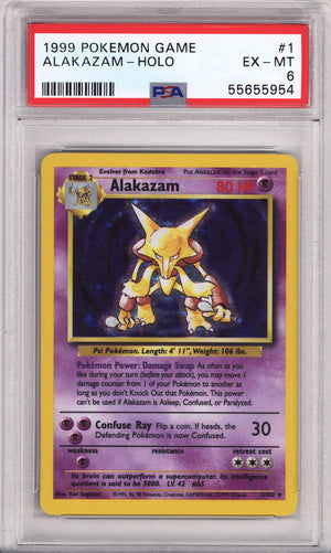 Pokemon Base Set Alakazam PSA Ex-Nm 6 (1999)