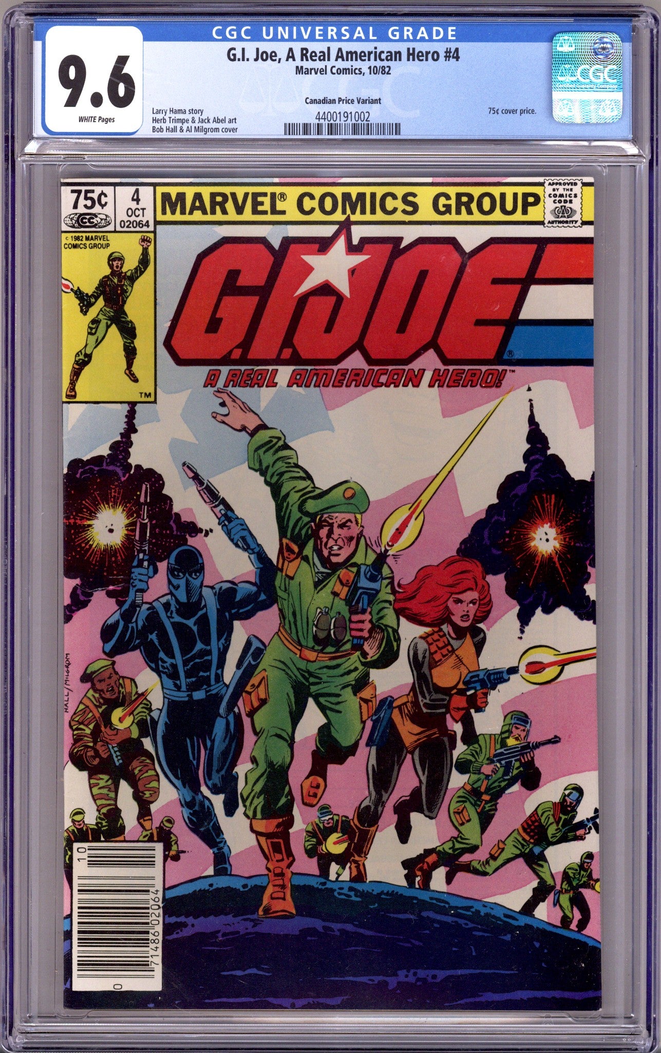 G.I. Joe, A Real American Hero 4 CGC 9.6 (NM+) (1982) Canadian Price Variant 