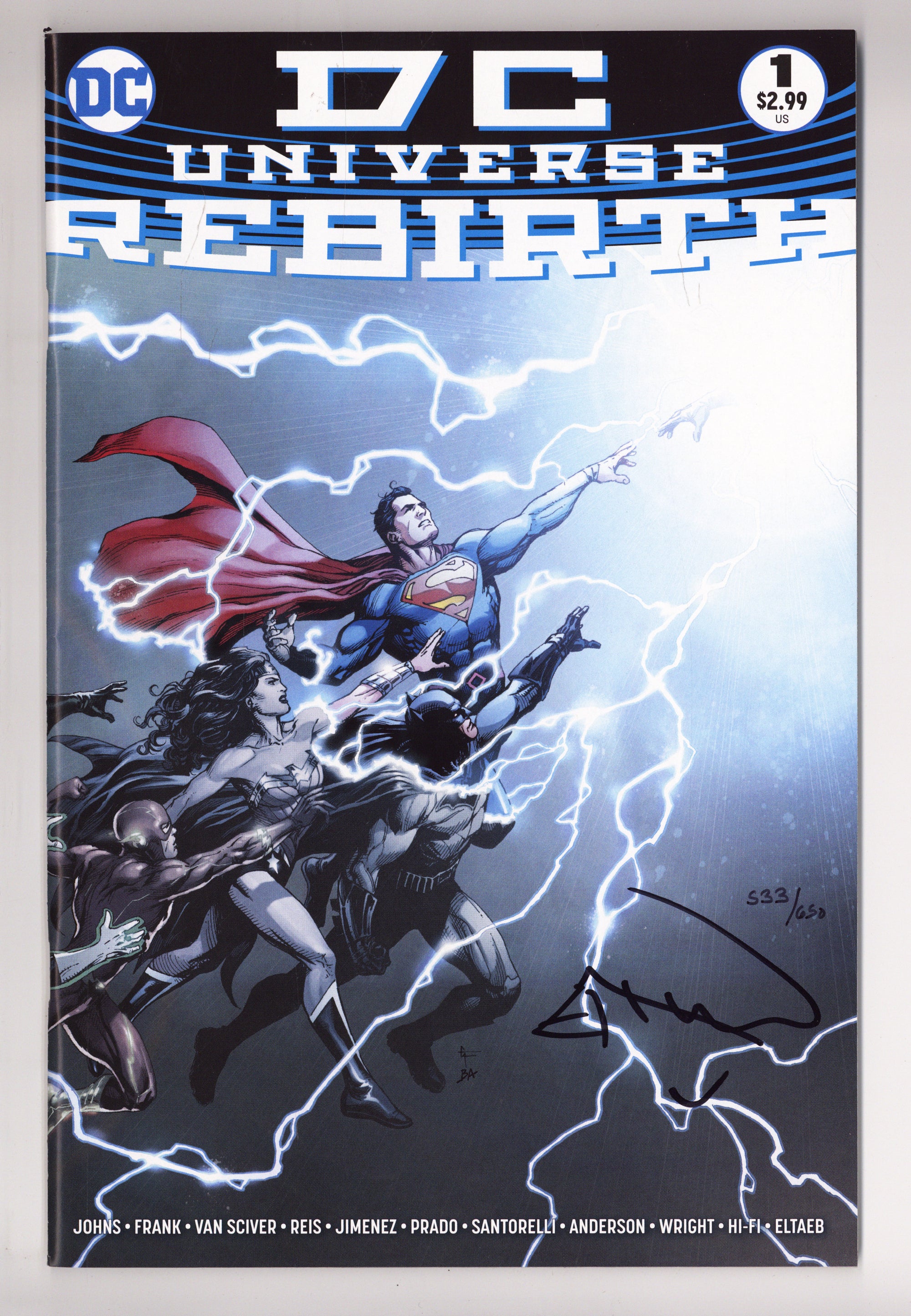 DC Universe: Rebirth 1 VF/NM (9.0) (2016) Signed x1 Cover Ethan Van Sciver 