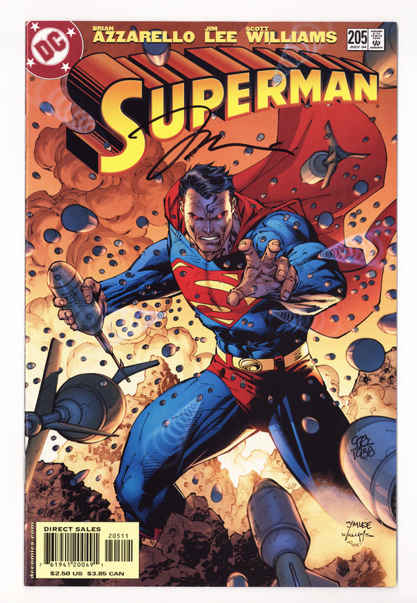 Superman Vol 2 205 VF+ (8.5) (2004) Signed x1 Cover Jim Lee