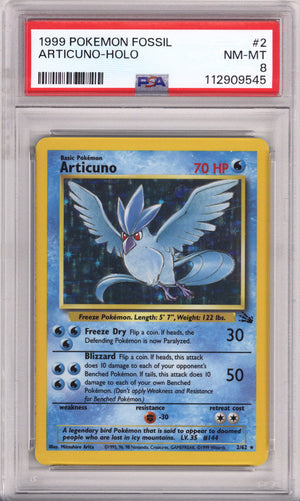 Pokemon Fossil Articuno Holo PSA Near Mint - Mint 8 (1999)
