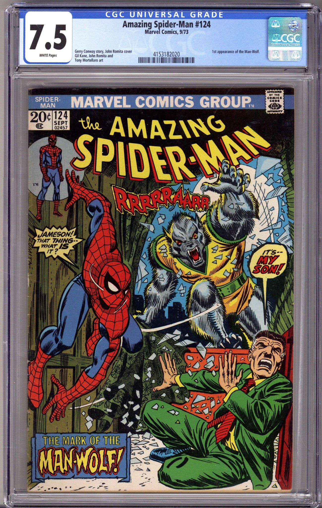 The Amazing Spider-Man Vol 1 124 CGC 7.5 (VF-) (1973) 