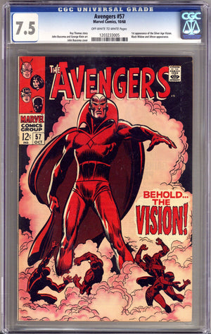 The Avengers Vol 1 57 CGC 7.5 (VF-) (1968)