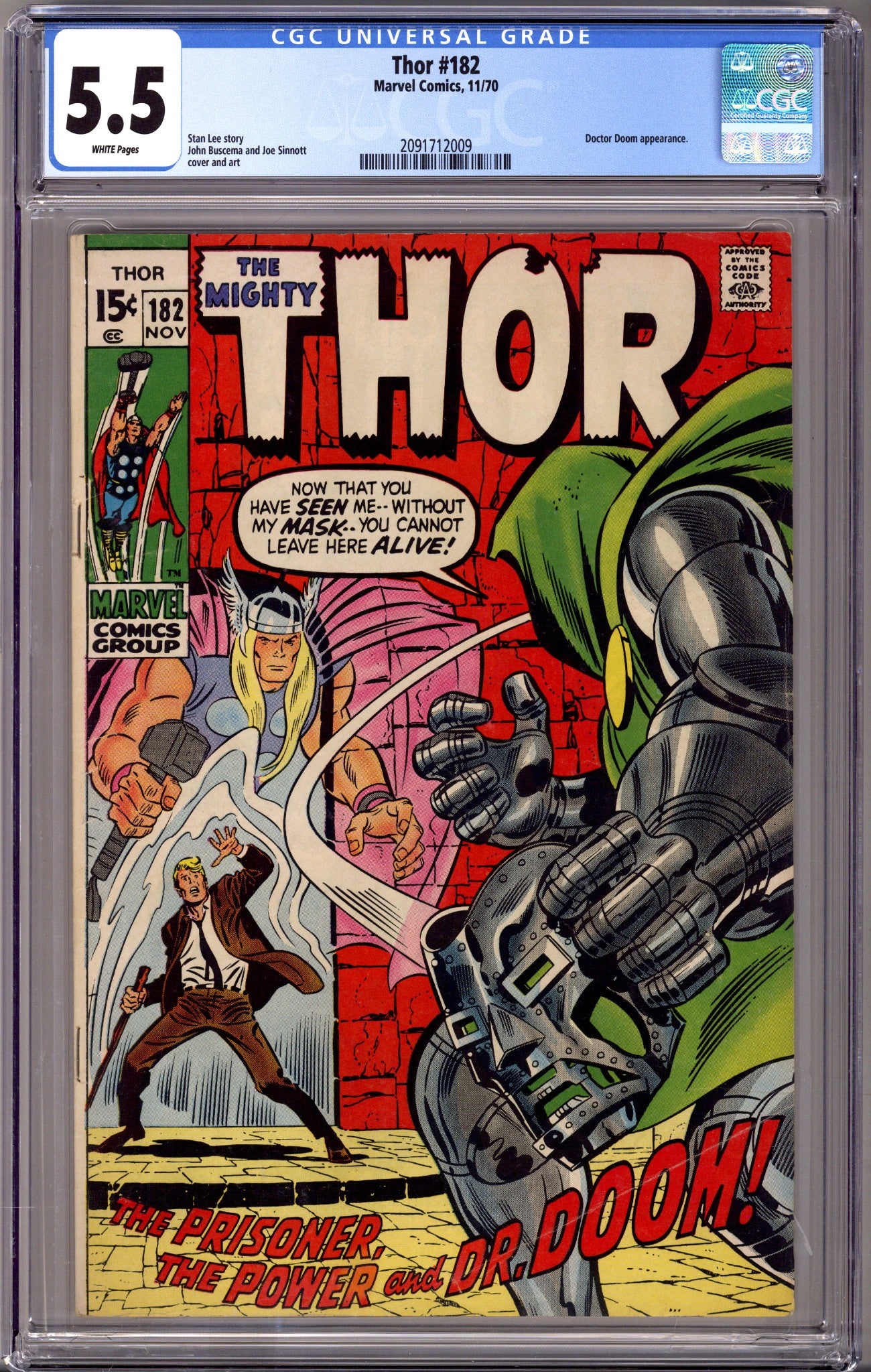 Thor Vol 1 182 CGC 5.5 (FN-) (1970) 