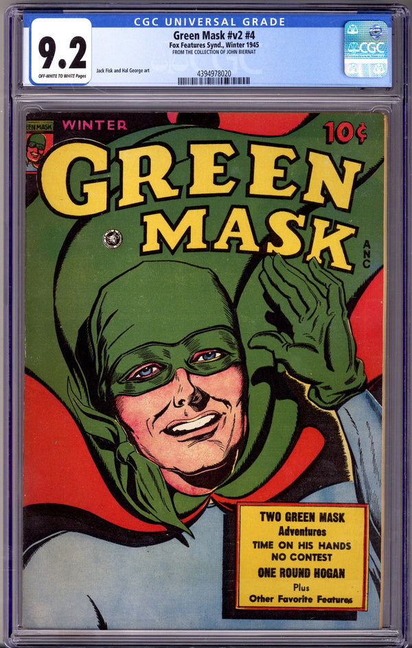 The Green Mask Vol 2 4 [15] CGC 9.2 (NM-) (1945)