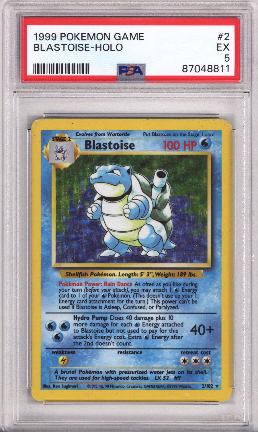 Pokemon Base Set Blastoise Holo PSA Ex 5 (1999)