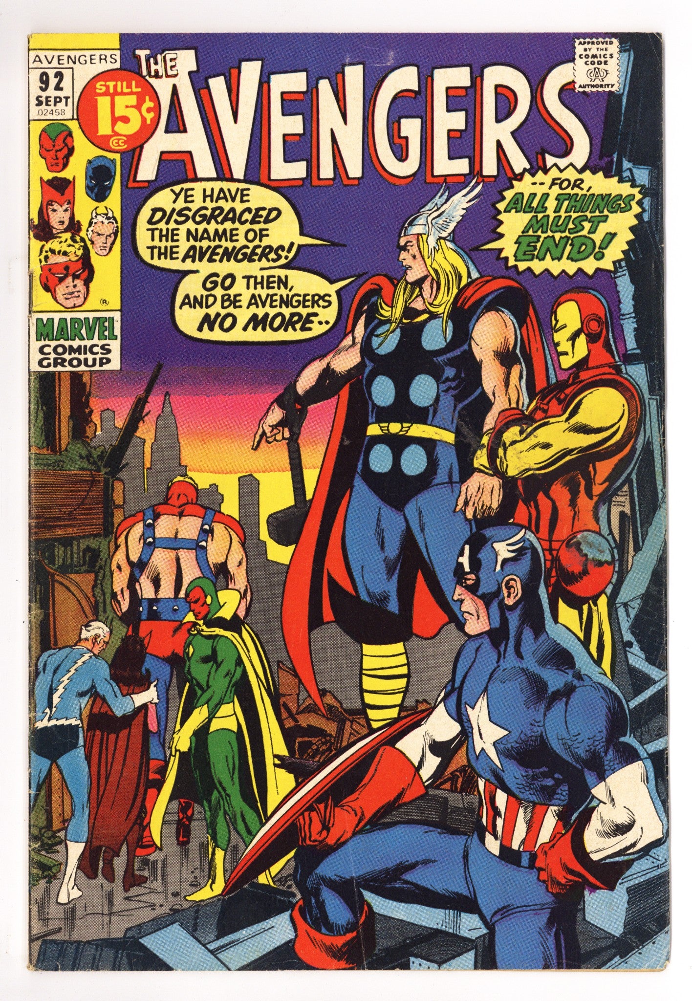 The Avengers Vol 1 92 VG+ (4.5) (1971) 