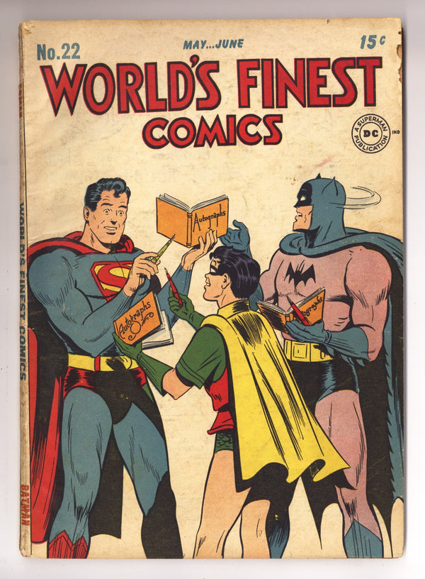 World's Finest Comics 22 GD (2.0) Piece Missing Back Cover (1946)