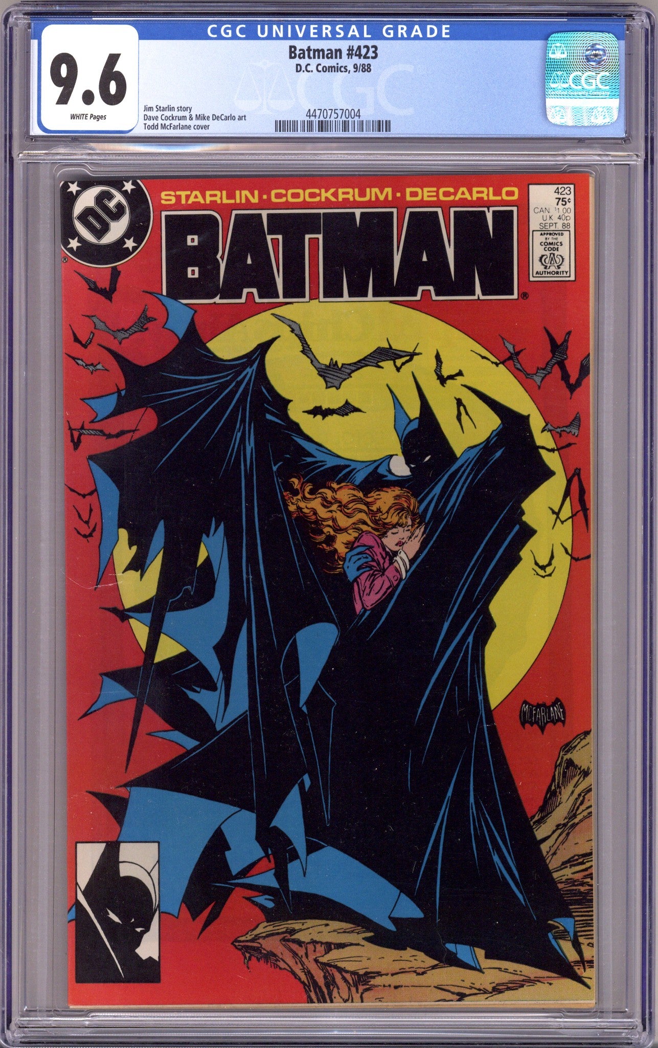 Batman Vol 1 423 CGC 9.6 (NM+) (1988) 