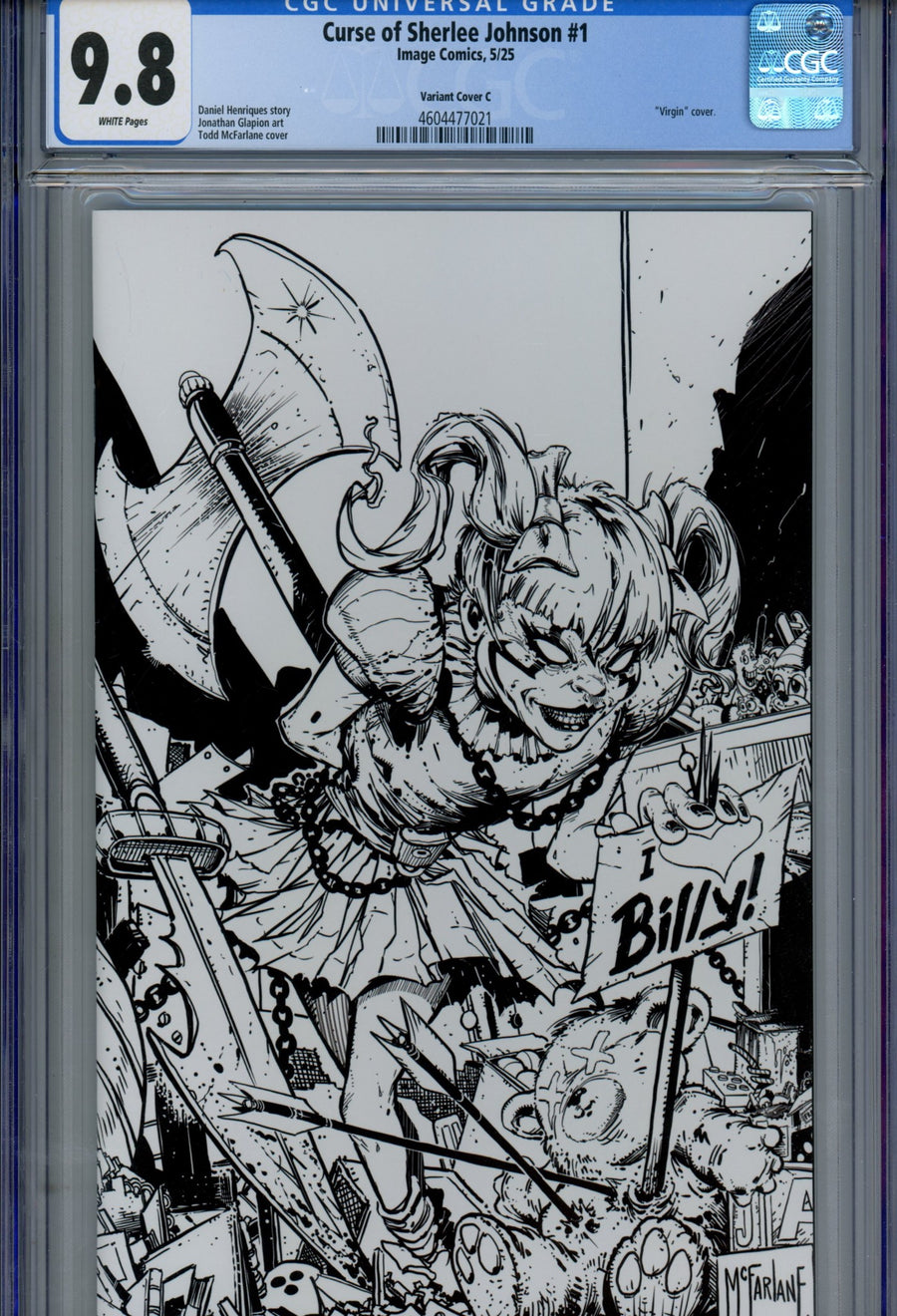 Curse of Sherlee Johnson 1 CGC 9.8 (NM/M) (2025) McFarlane B&W Virgin Variant 