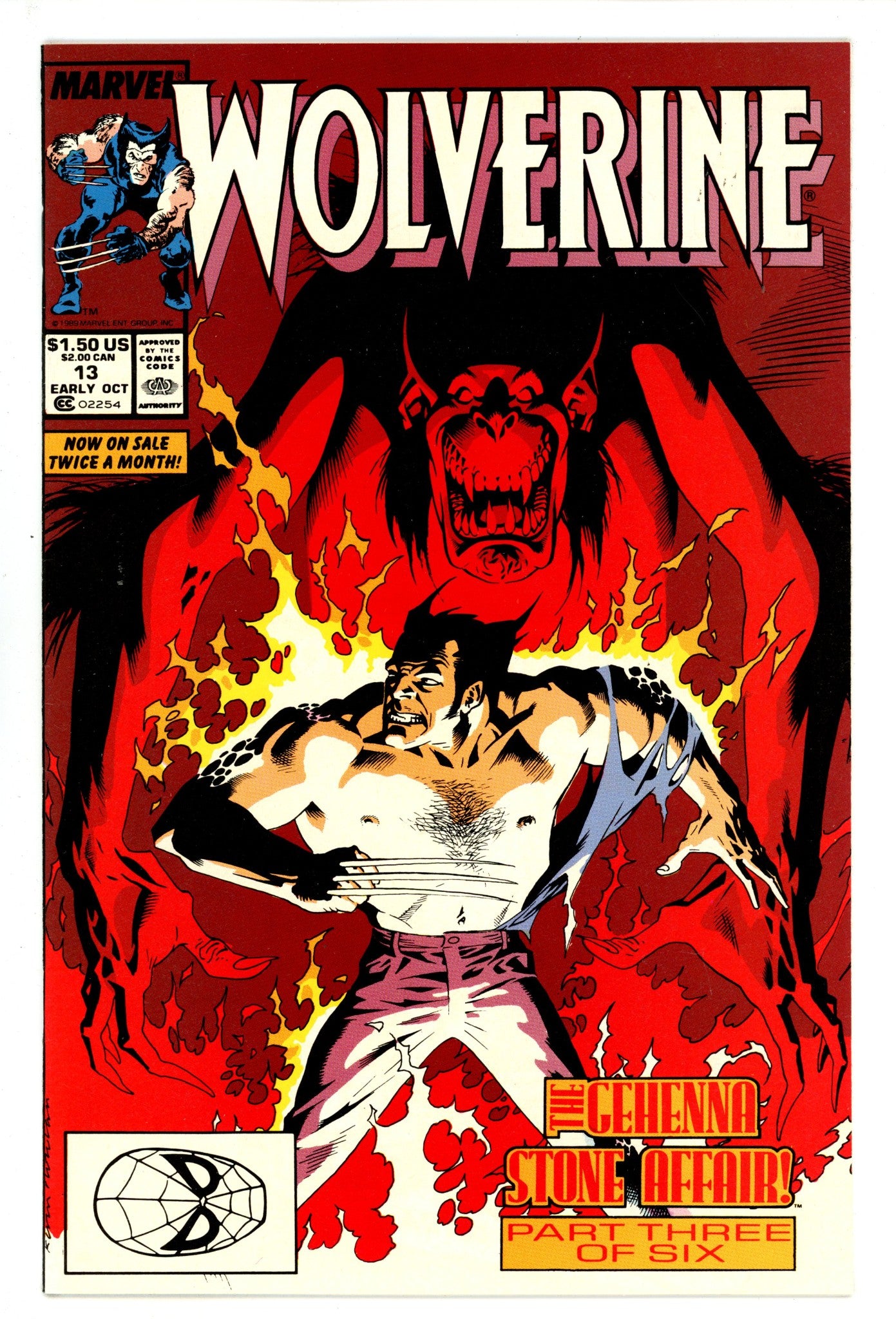 Wolverine Vol 2 13 NM- (9.2) (1989) 