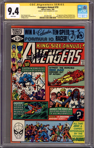 The Avengers Annual Vol 1 10 CGC 9.4 (NM) (1981) Signed x1 Cover Chris Claremont