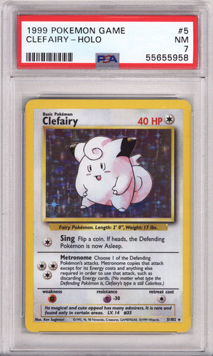 Pokemon Base Set Clefairy PSA Near Mint 7 (1999)