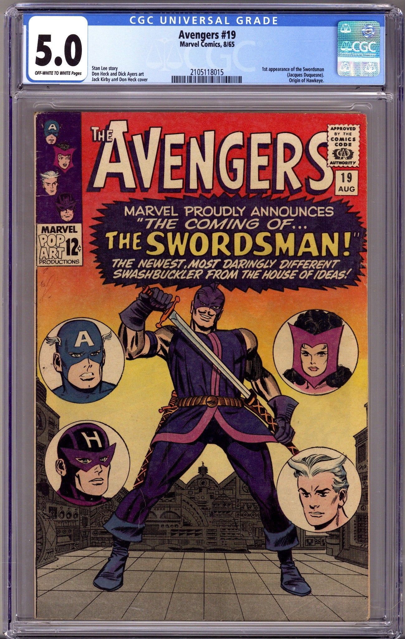 The Avengers Vol 1 19 CGC 5.0 (VG/FN) (1965) 