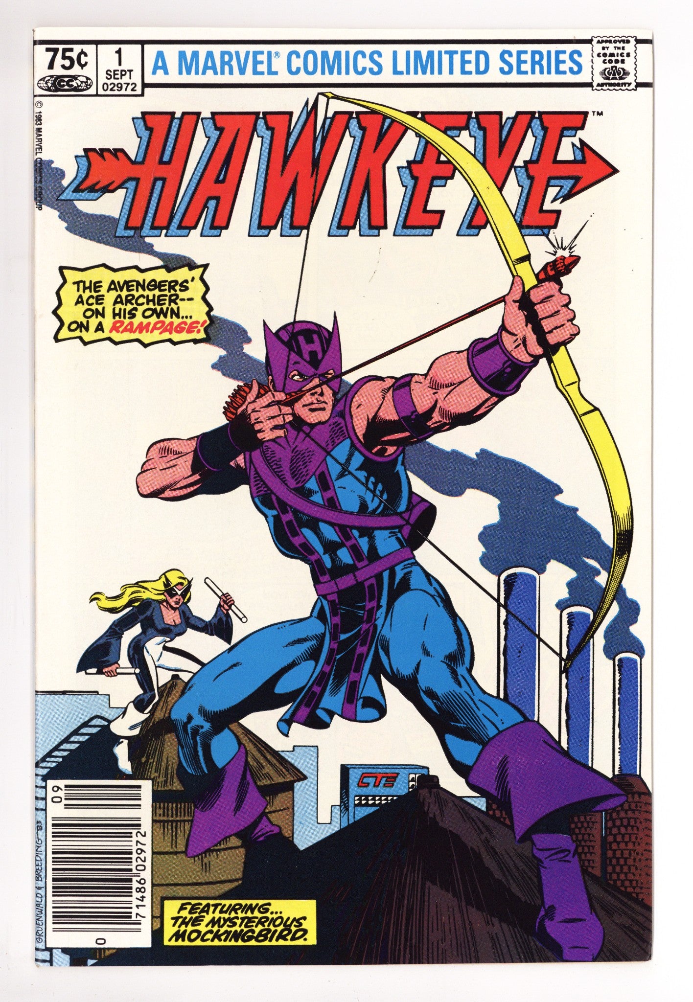 Hawkeye Vol 1 1 VF+ (8.5) (1983) Canadian Price Variant 
