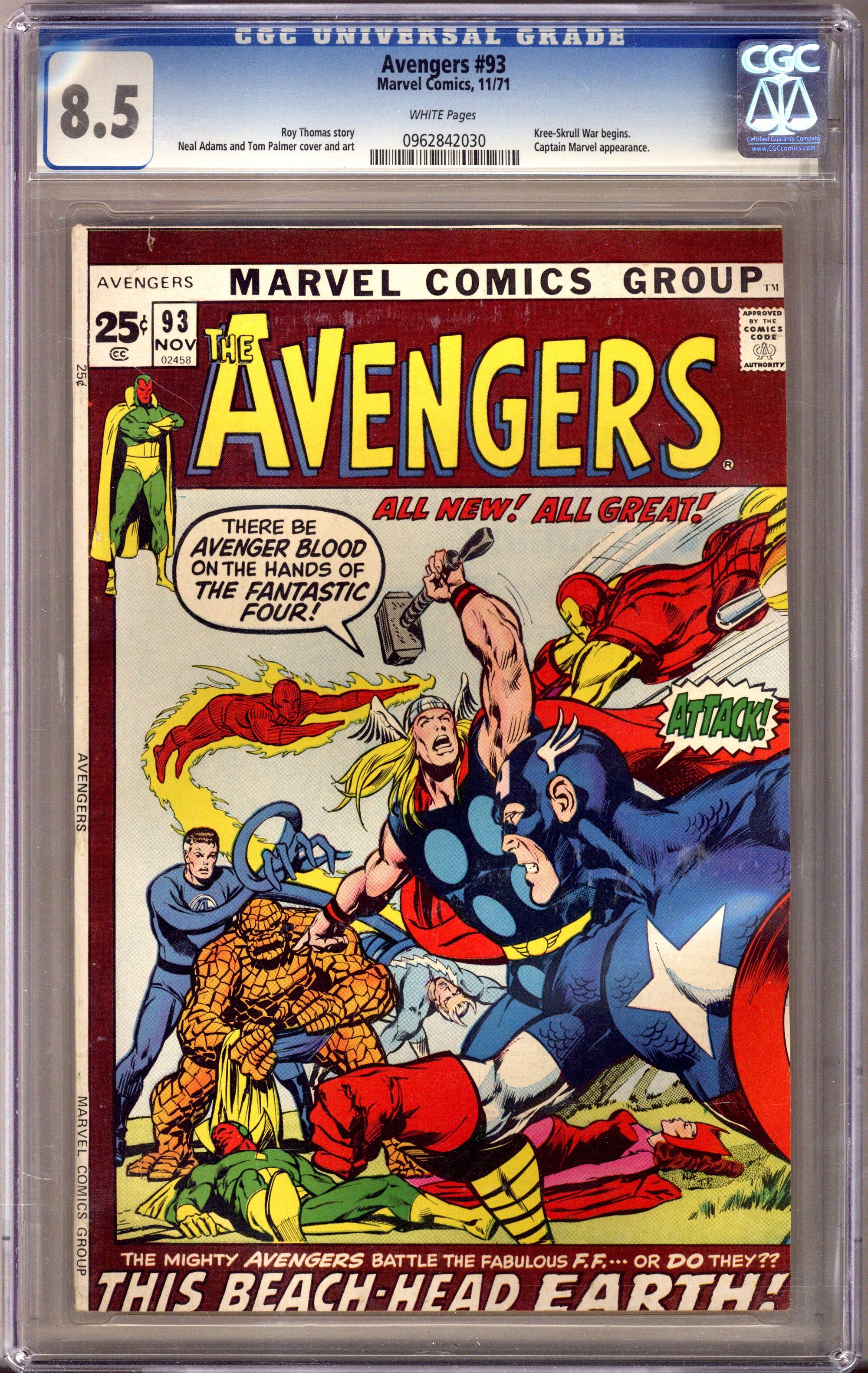 The Avengers Vol 1 93 CGC 8.5 (VF+) (1971) 