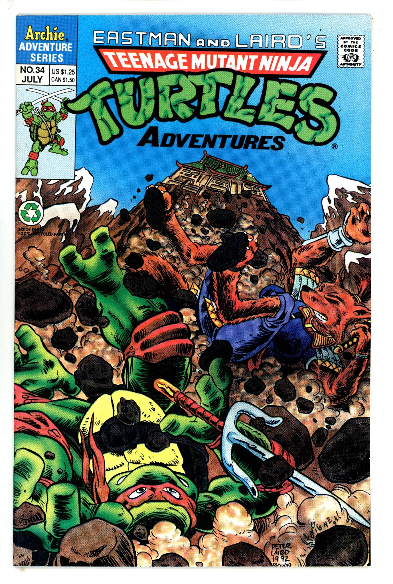 Teenage Mutant Ninja Turtles Adventures Vol 2 34 VF/NM (1992)